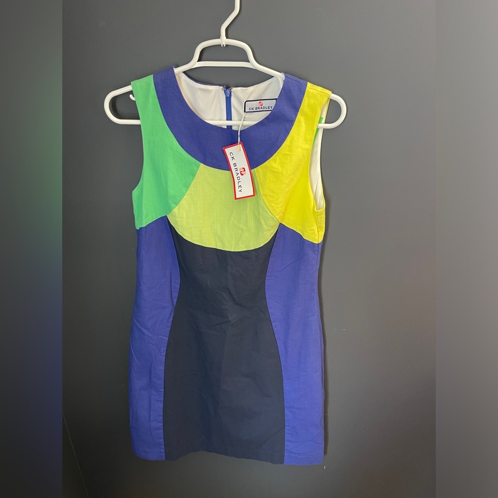 CK Bradley Women’s Sleeveless Dress Celerie Shift  Mavy Multi Size Small NWT